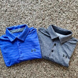 Bundle two *UNDER ARMOUR Playoff Polo* wicking casual golf ⛳️ polo shirts - M